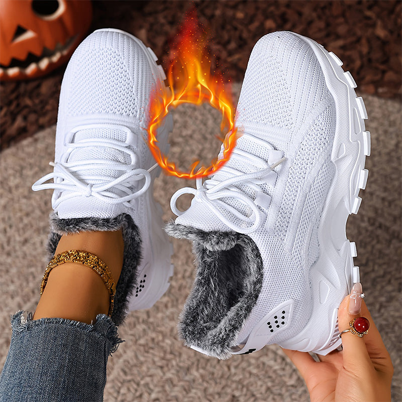 Dame Varme Vinter Strikkede Sneakers-11