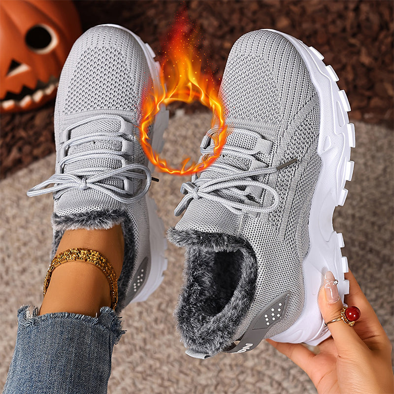 Dame Varme Vinter Strikkede Sneakers-9