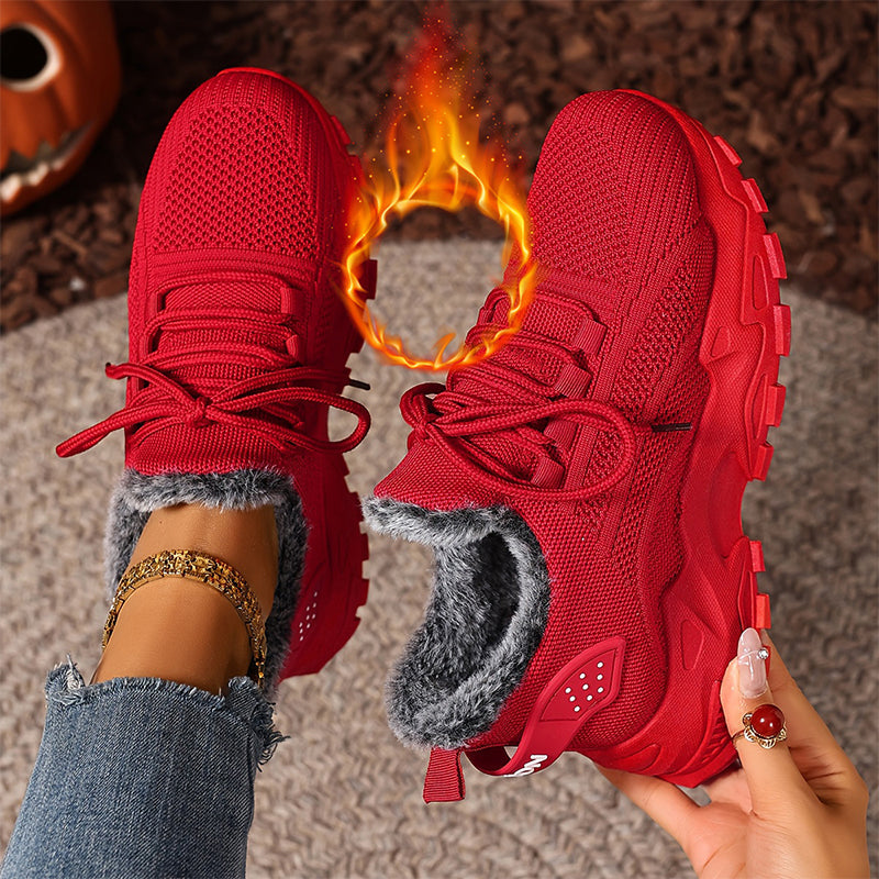 Dame Varme Vinter Strikkede Sneakers-10