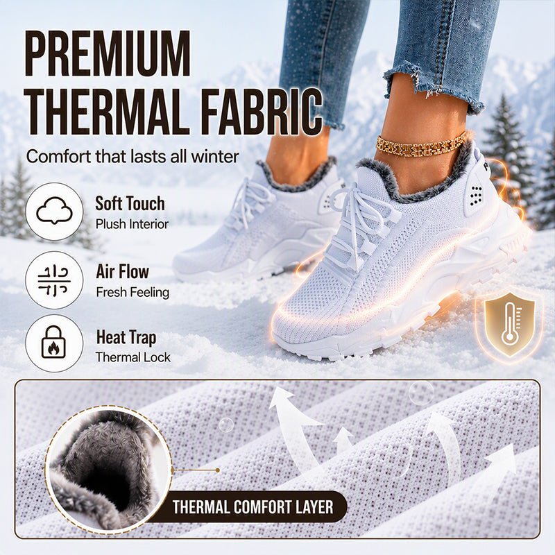 Dame Varme Vinter Strikkede Sneakers-3