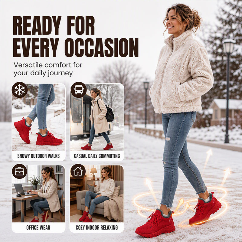 Dame Varme Vinter Strikkede Sneakers-4