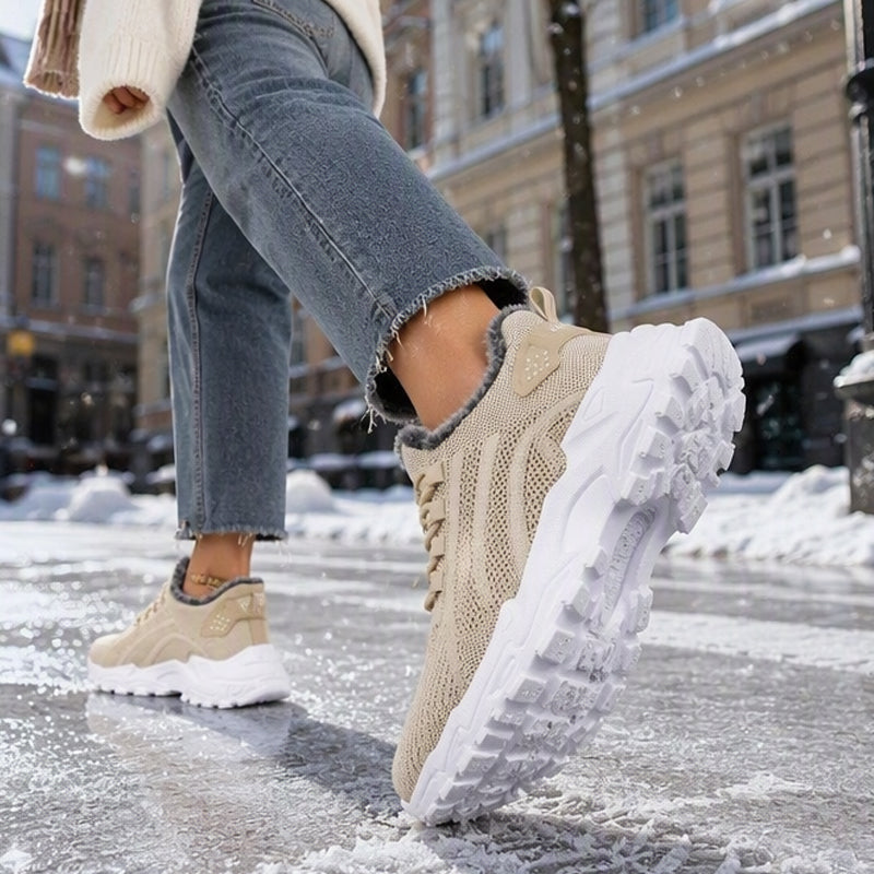 Dame Varme Vinter Strikkede Sneakers-8
