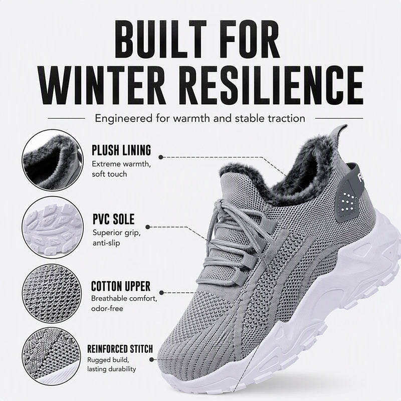 Dame Varme Vinter Strikkede Sneakers-1