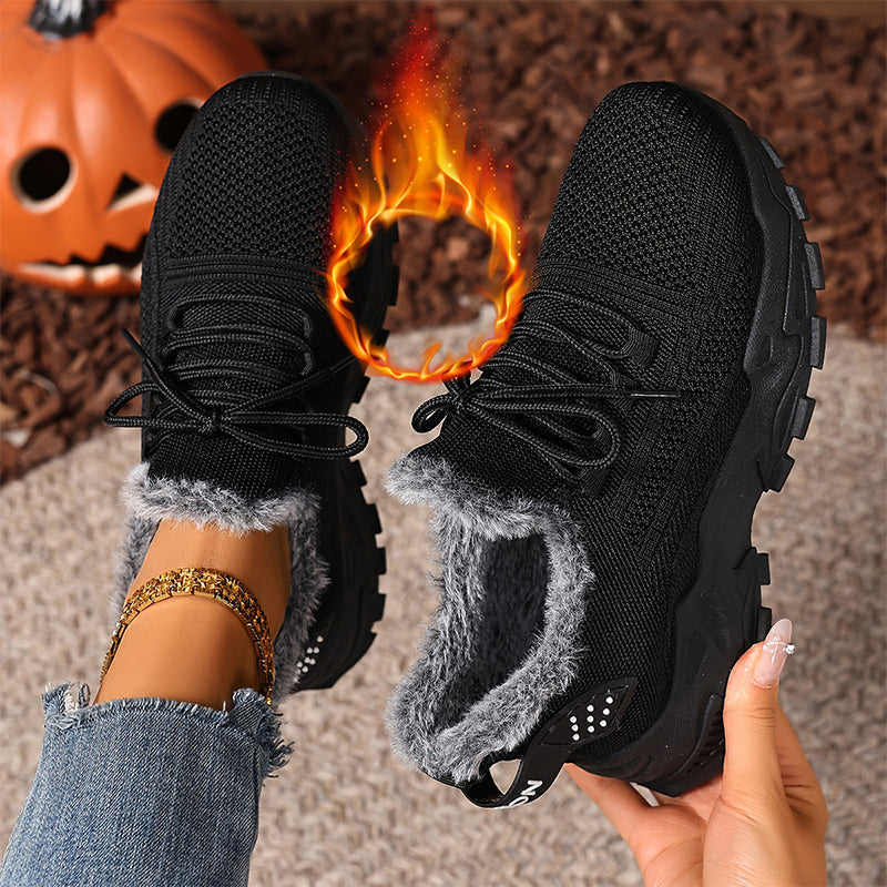 Dame Varme Vinter Strikkede Sneakers-13