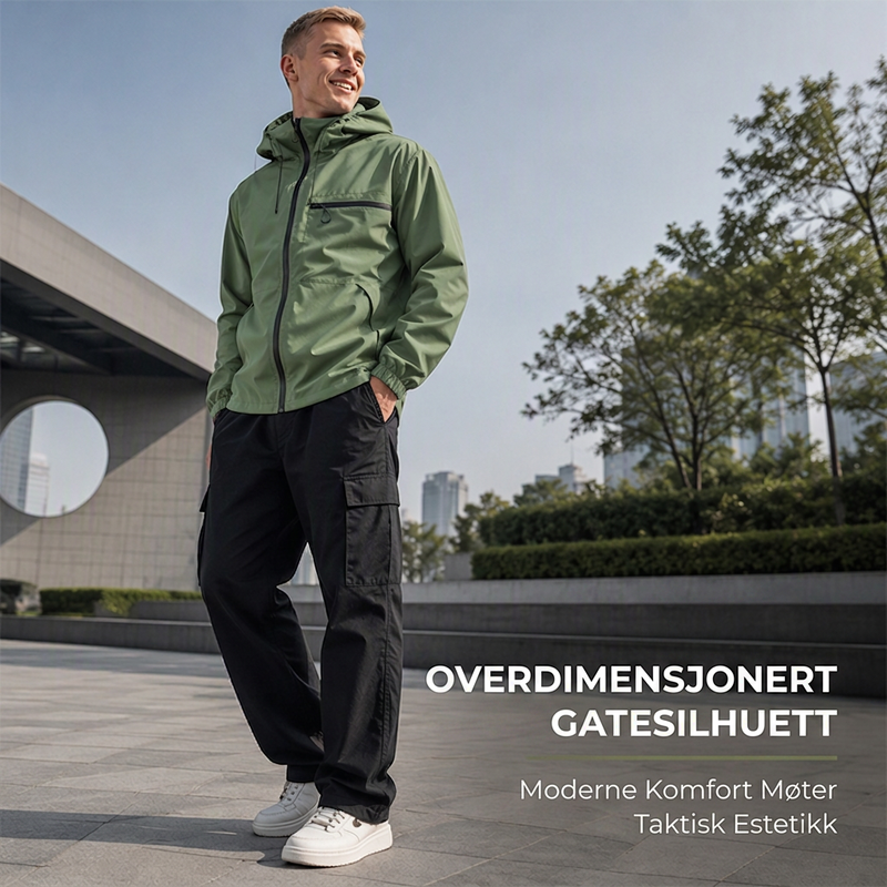 Vanntett herrejakke med hette og oversized passform-2