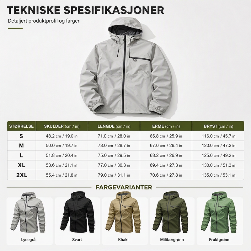 Vanntett herrejakke med hette og oversized passform-7