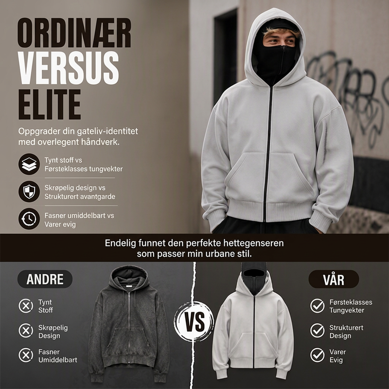 🔥 49% RABATT 😎Unisex hettegenser med glidelås og dobbel hette – uformell, stilfull og allsidig-2