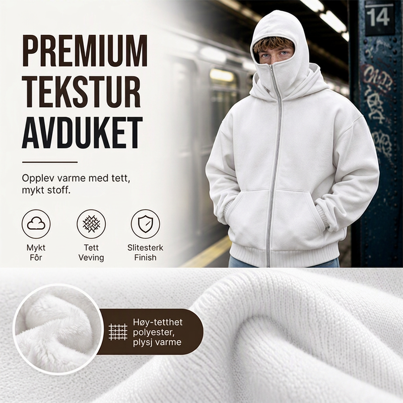 🔥 49% RABATT 😎Unisex hettegenser med glidelås og dobbel hette – uformell, stilfull og allsidig-3