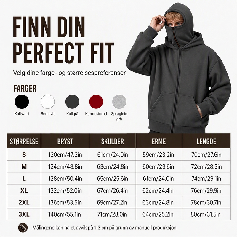 🔥 49% RABATT 😎Unisex hettegenser med glidelås og dobbel hette – uformell, stilfull og allsidig-5