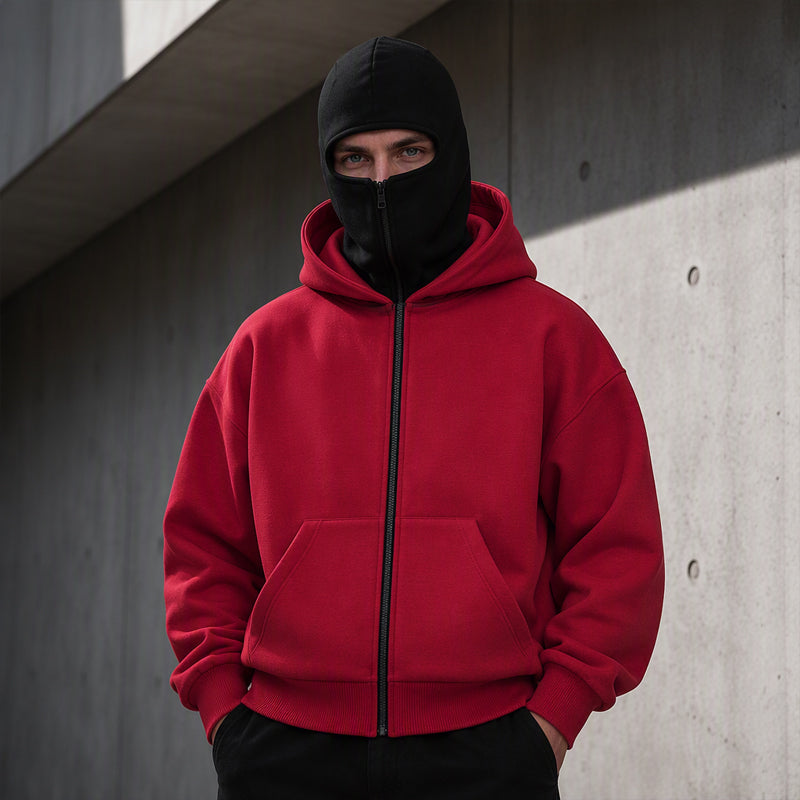 🔥 49% RABATT 😎Unisex hettegenser med glidelås og dobbel hette – uformell, stilfull og allsidig-8