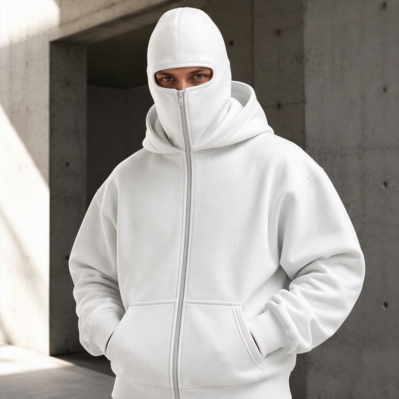 🔥 49% RABATT 😎Unisex hettegenser med glidelås og dobbel hette – uformell, stilfull og allsidig-9