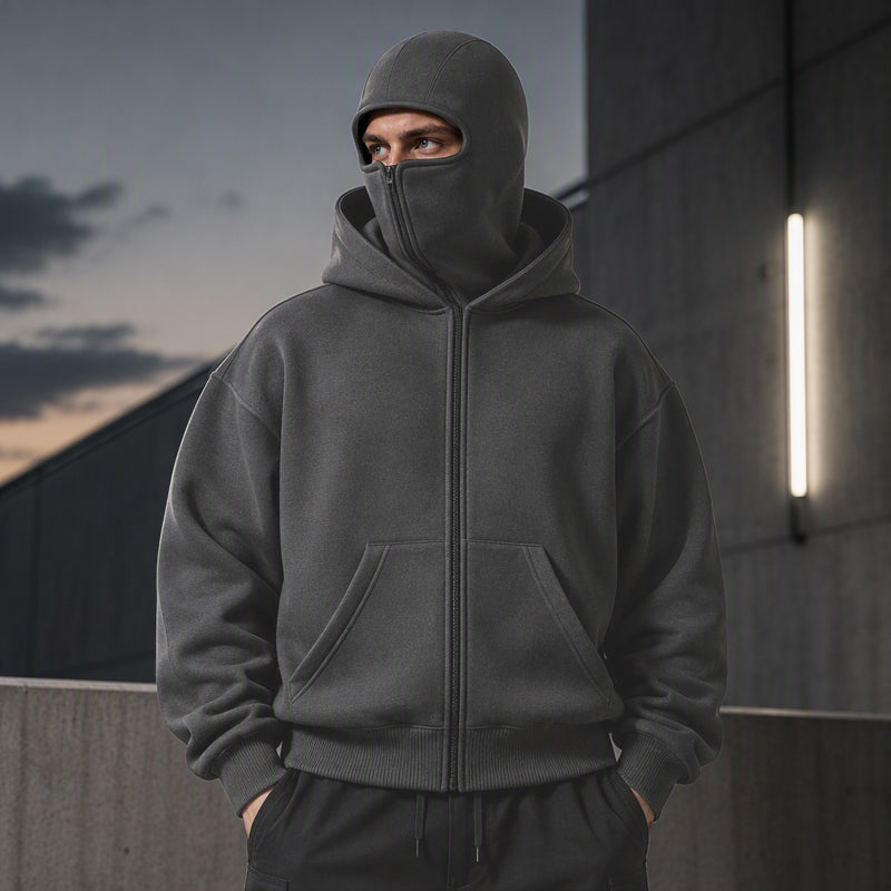🔥 49% RABATT 😎Unisex hettegenser med glidelås og dobbel hette – uformell, stilfull og allsidig-10