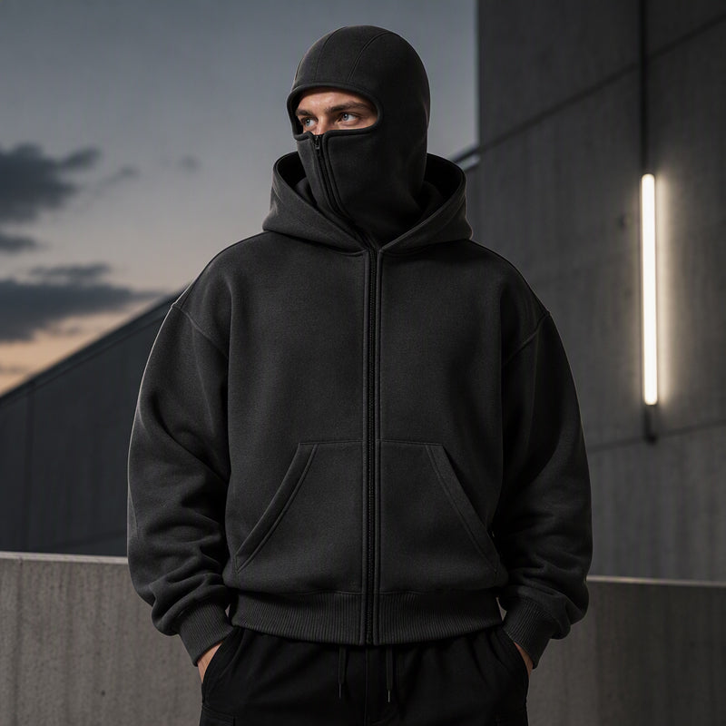 🔥 49% RABATT 😎Unisex hettegenser med glidelås og dobbel hette – uformell, stilfull og allsidig-11