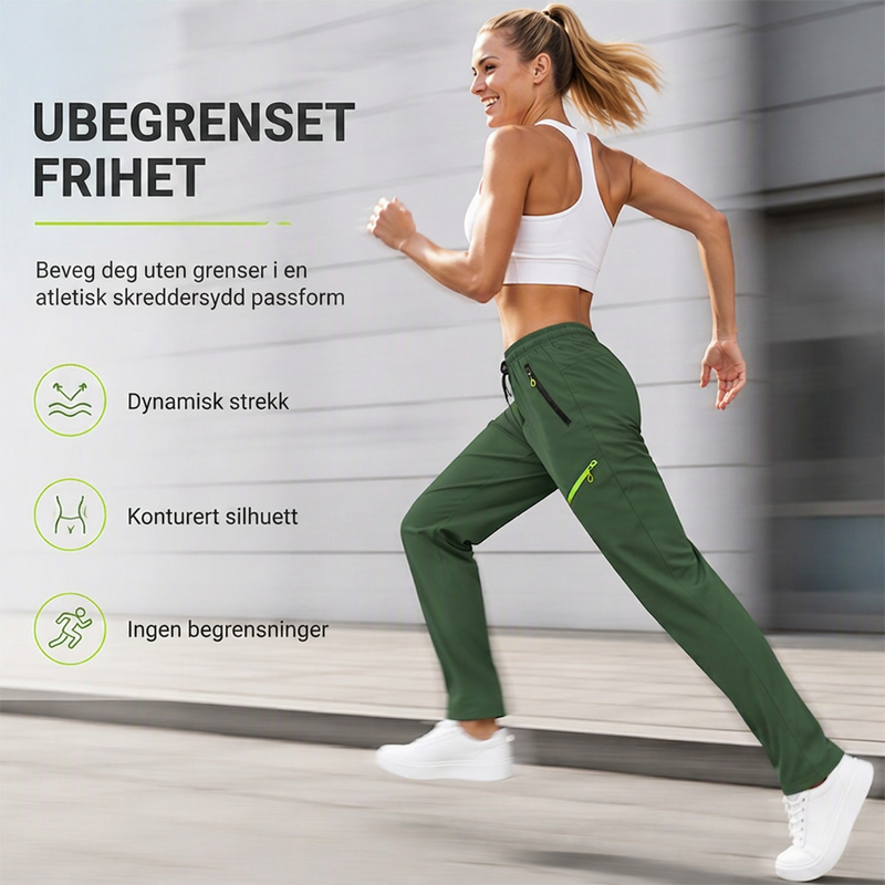 Dame treningsbukse med glidelåslommer-5