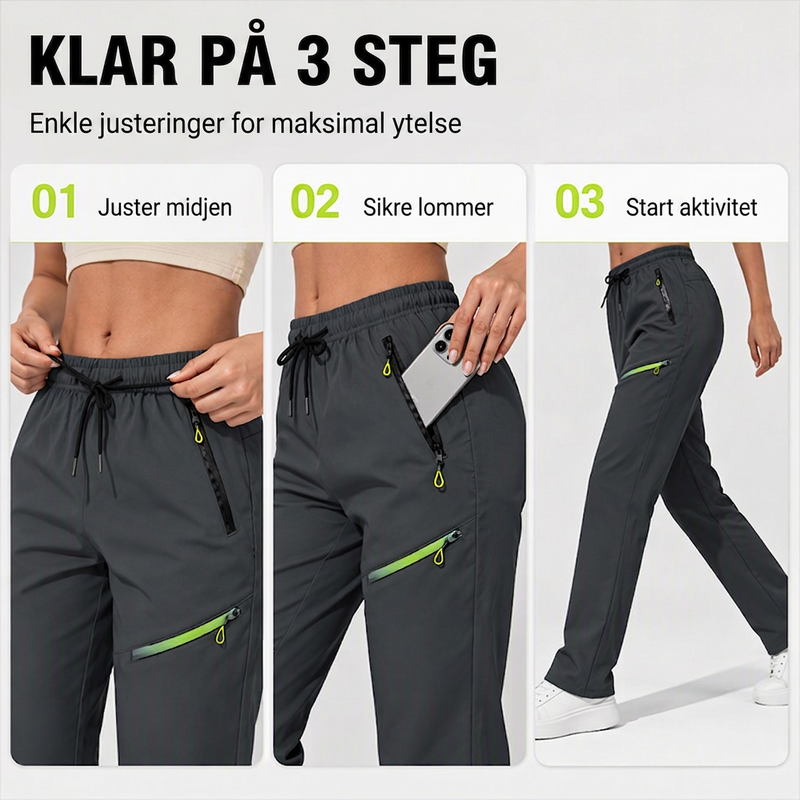 Dame treningsbukse med glidelåslommer-6