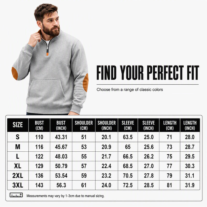 Herre sweatshirt med ståkrage og halv glidelås-5