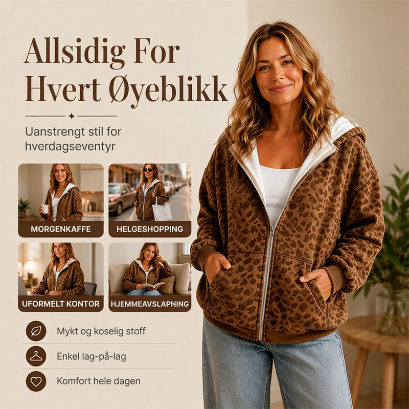 Damegenser med leopardmønster og glidelås-4
