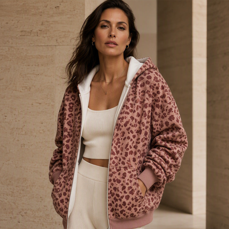Damegenser med leopardmønster og glidelås-7