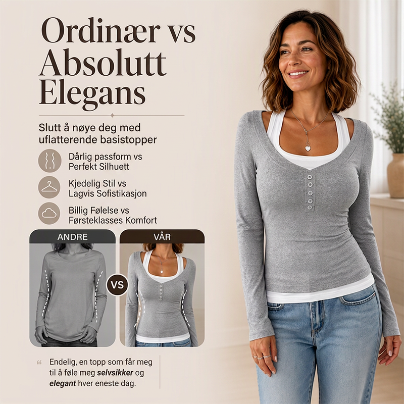 Damegenser med fargeblokk-design, falsk 2-delt topp-3