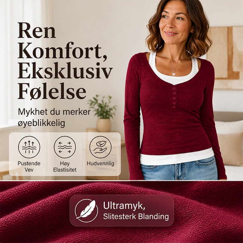 Damegenser med fargeblokk-design, falsk 2-delt topp-4