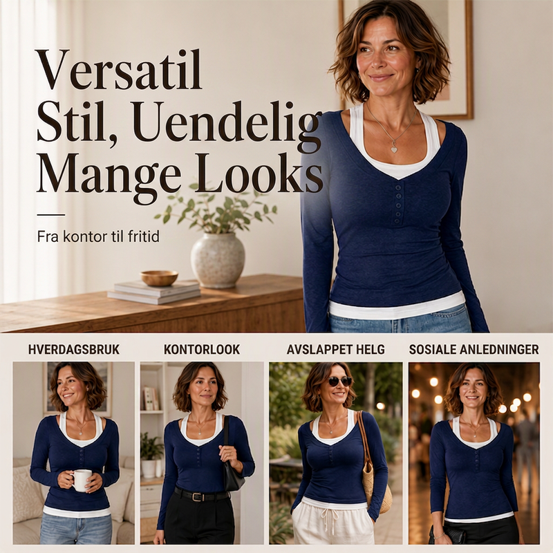 Damegenser med fargeblokk-design, falsk 2-delt topp-5