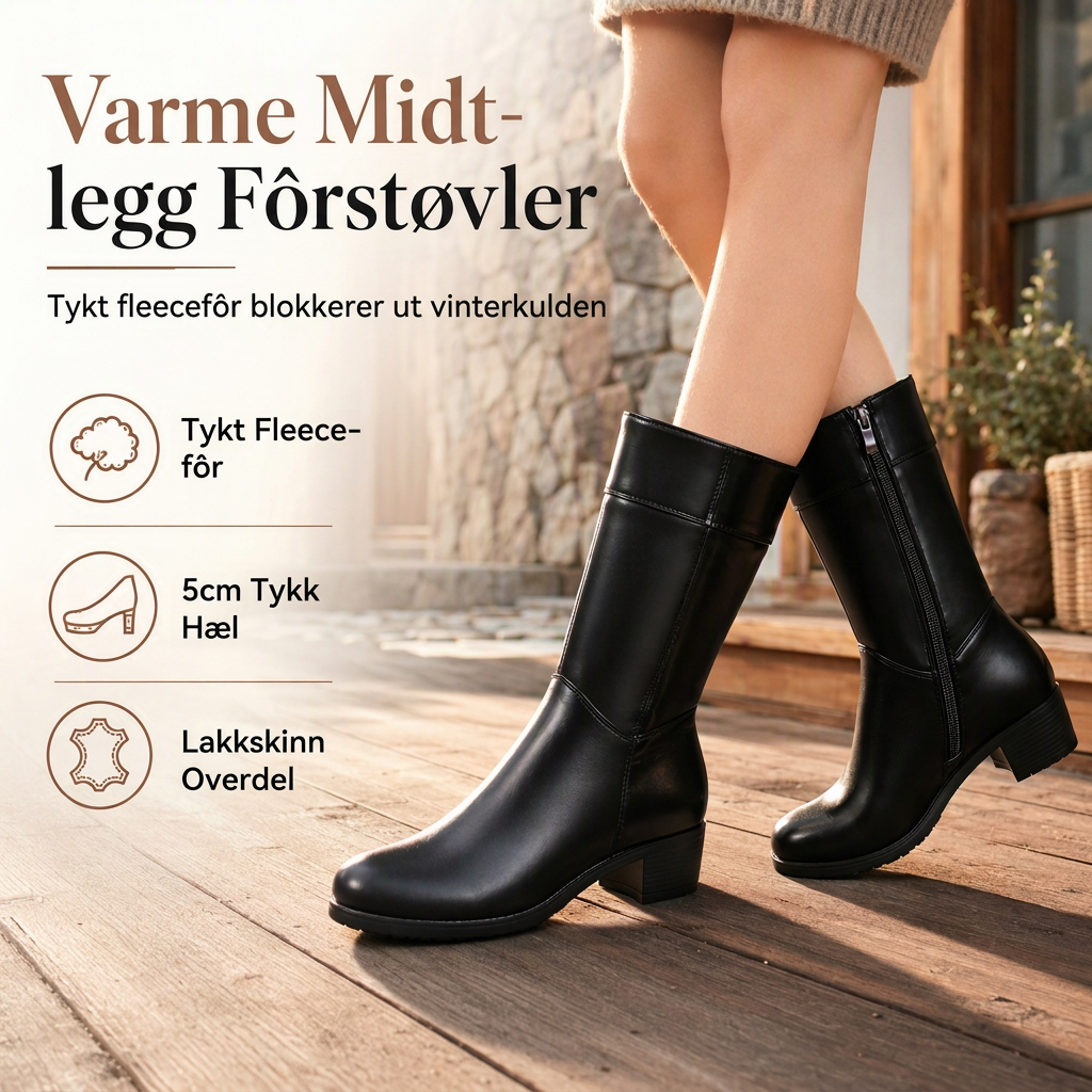 Fôrede vinter-Marinestøvler for kvinner