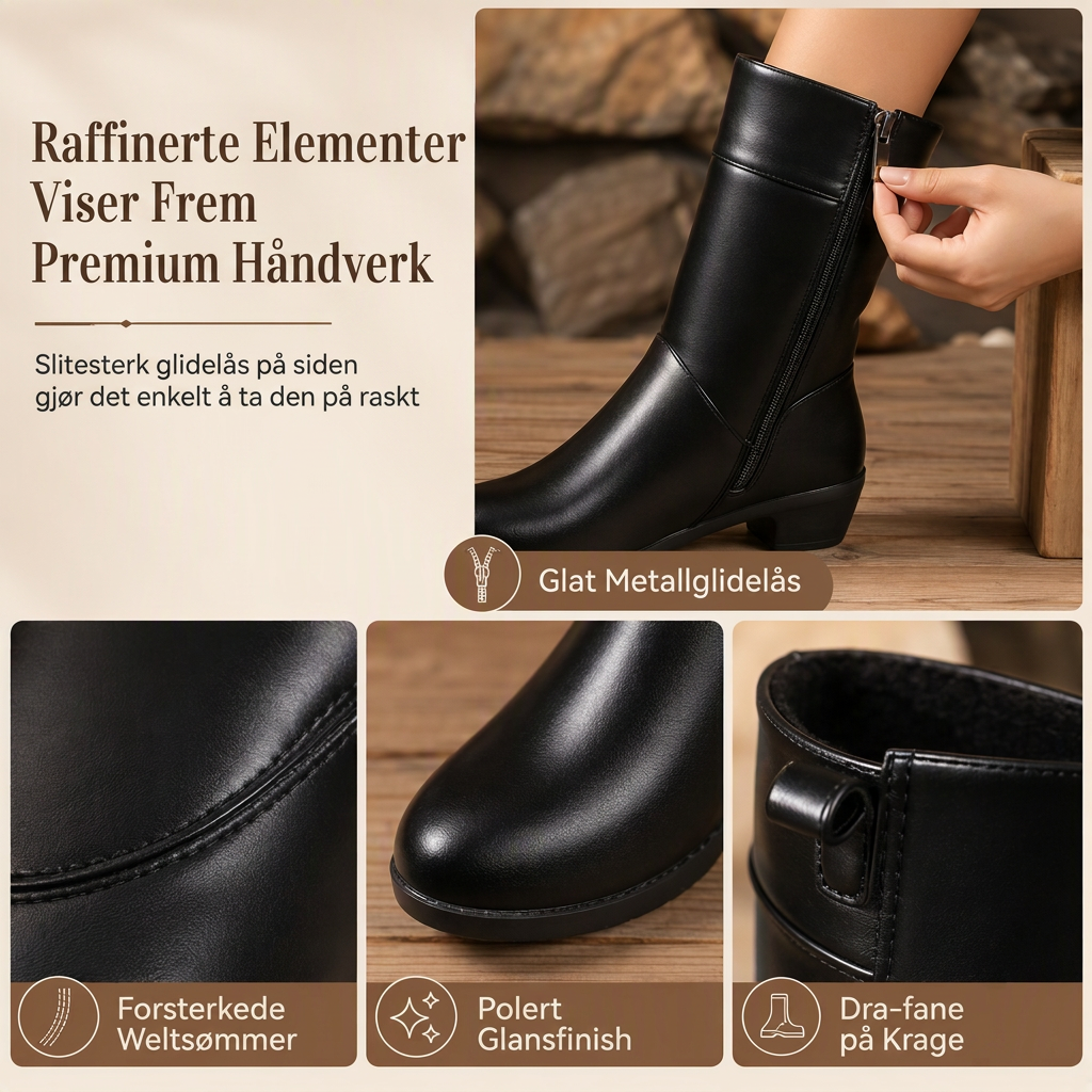 Fôrede vinter-Marinestøvler for kvinner-4