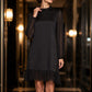 Elegant kjole for kvinner med gjennomsiktige prikkede ermer – Stilren og feminin ✨👗🌸