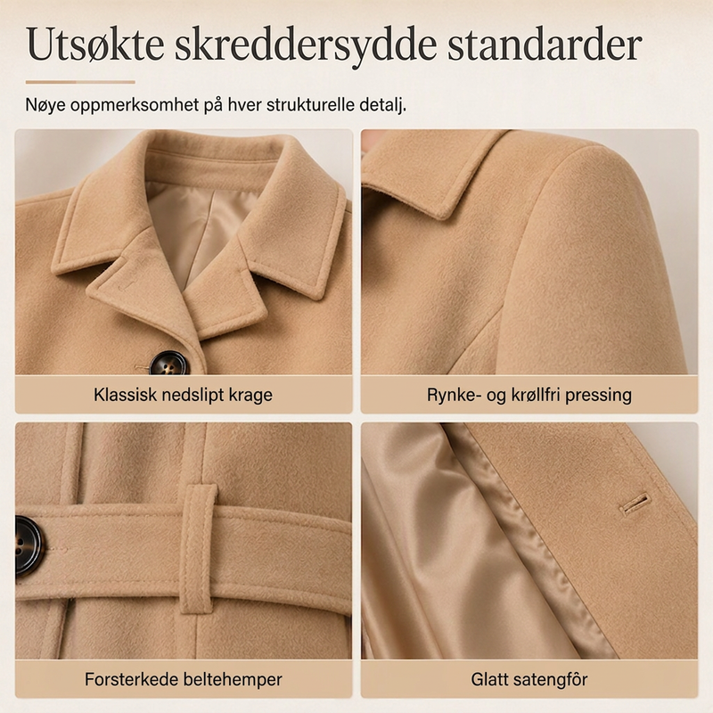 Elegant, figurkledet enkeltspent kåpe for kvinner-3