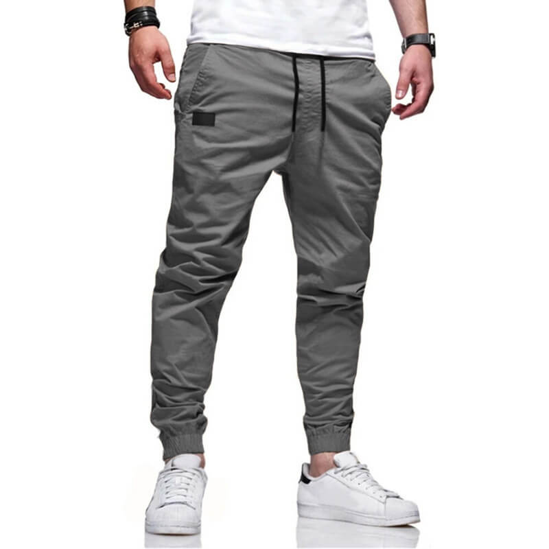 Slim fit-bukser med snøring til menn-1