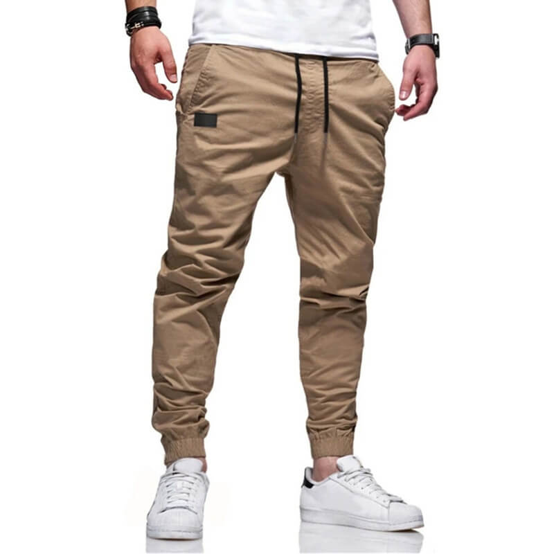 Slim fit-bukser med snøring til menn-3