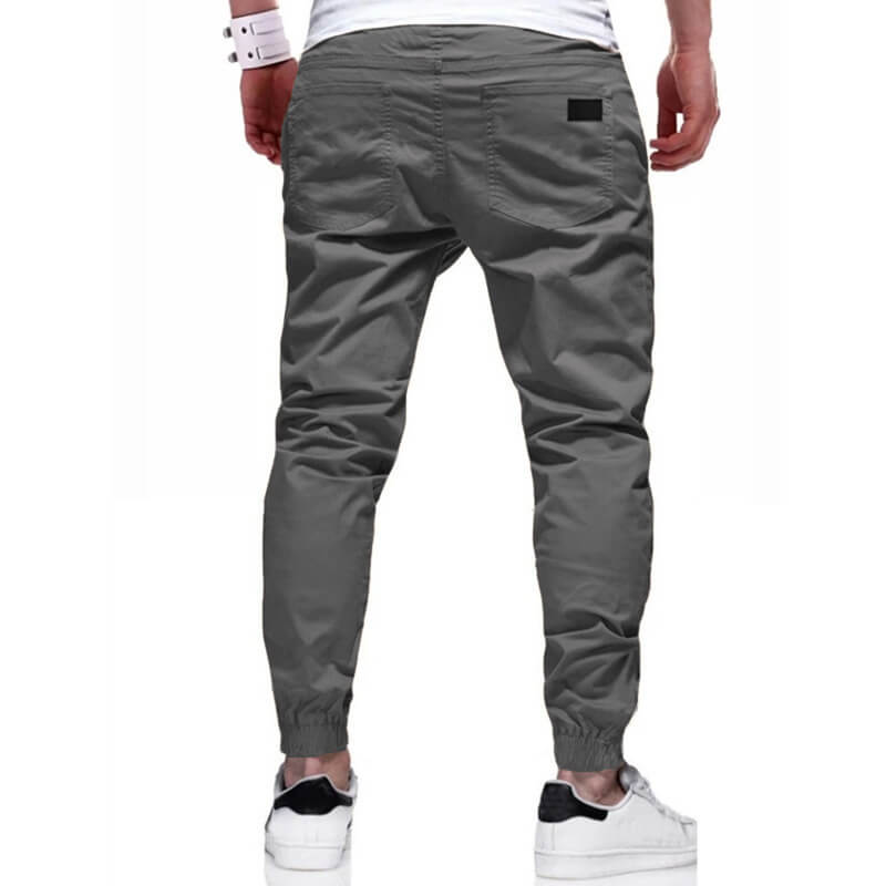 Slim fit-bukser med snøring til menn-4