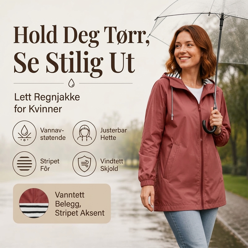 Vanntett utendørsjakke med hette for kvinner-4