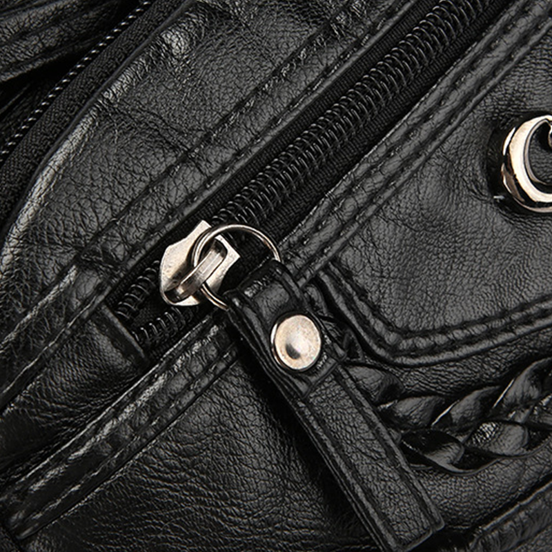 Crossbody-Veske i Mykt PU-Skinn med Flere Lommer for Kvinner-4