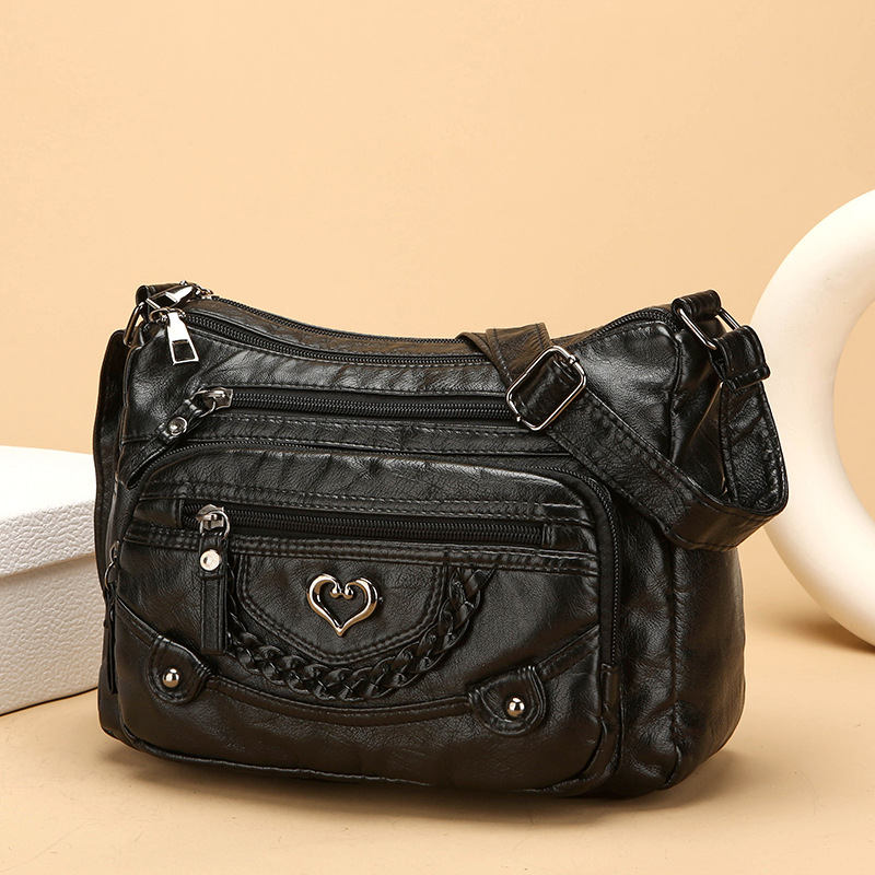 Crossbody-Veske i Mykt PU-Skinn med Flere Lommer for Kvinner-8
