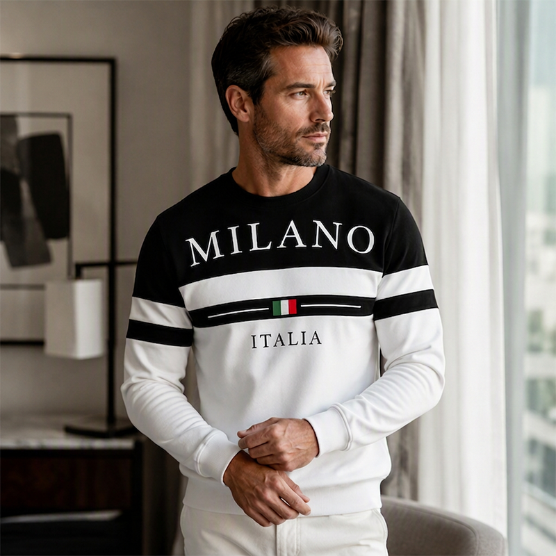 Gensere med trykk for menn, Milano Italia-1