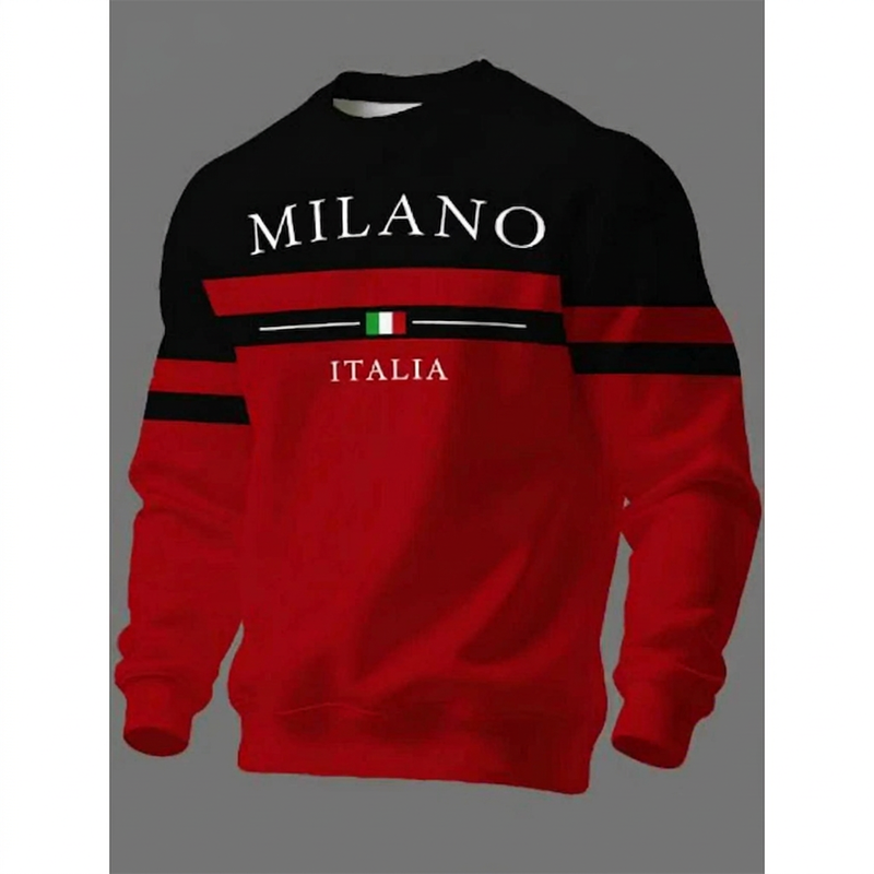 Gensere med trykk for menn, Milano Italia-13