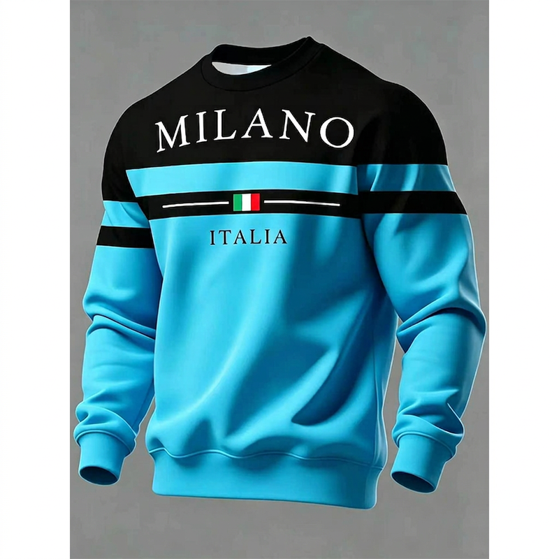 Gensere med trykk for menn, Milano Italia-14