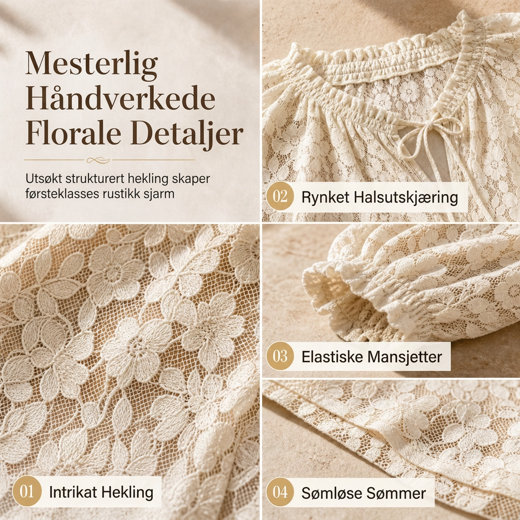 Blondebluse for dame – løs passform med lange ermer-4