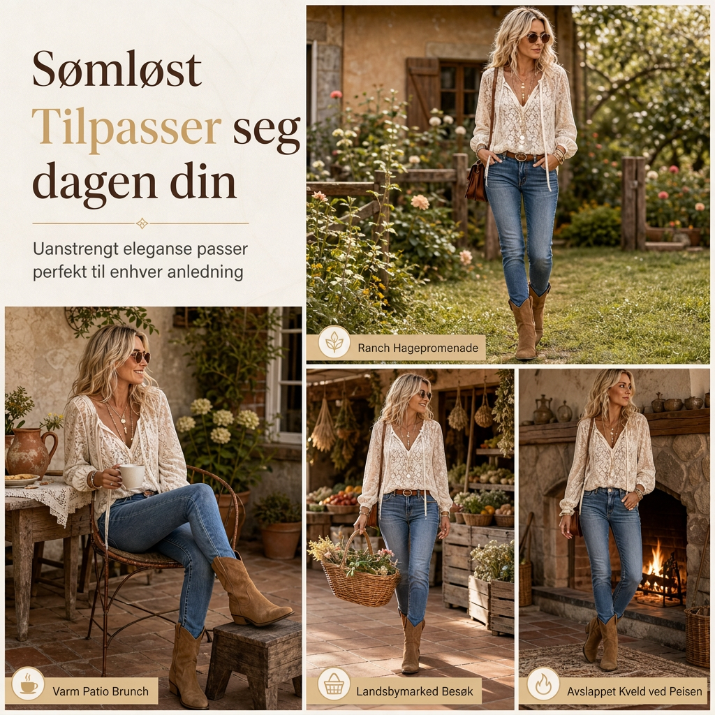 Blondebluse for dame – løs passform med lange ermer-6