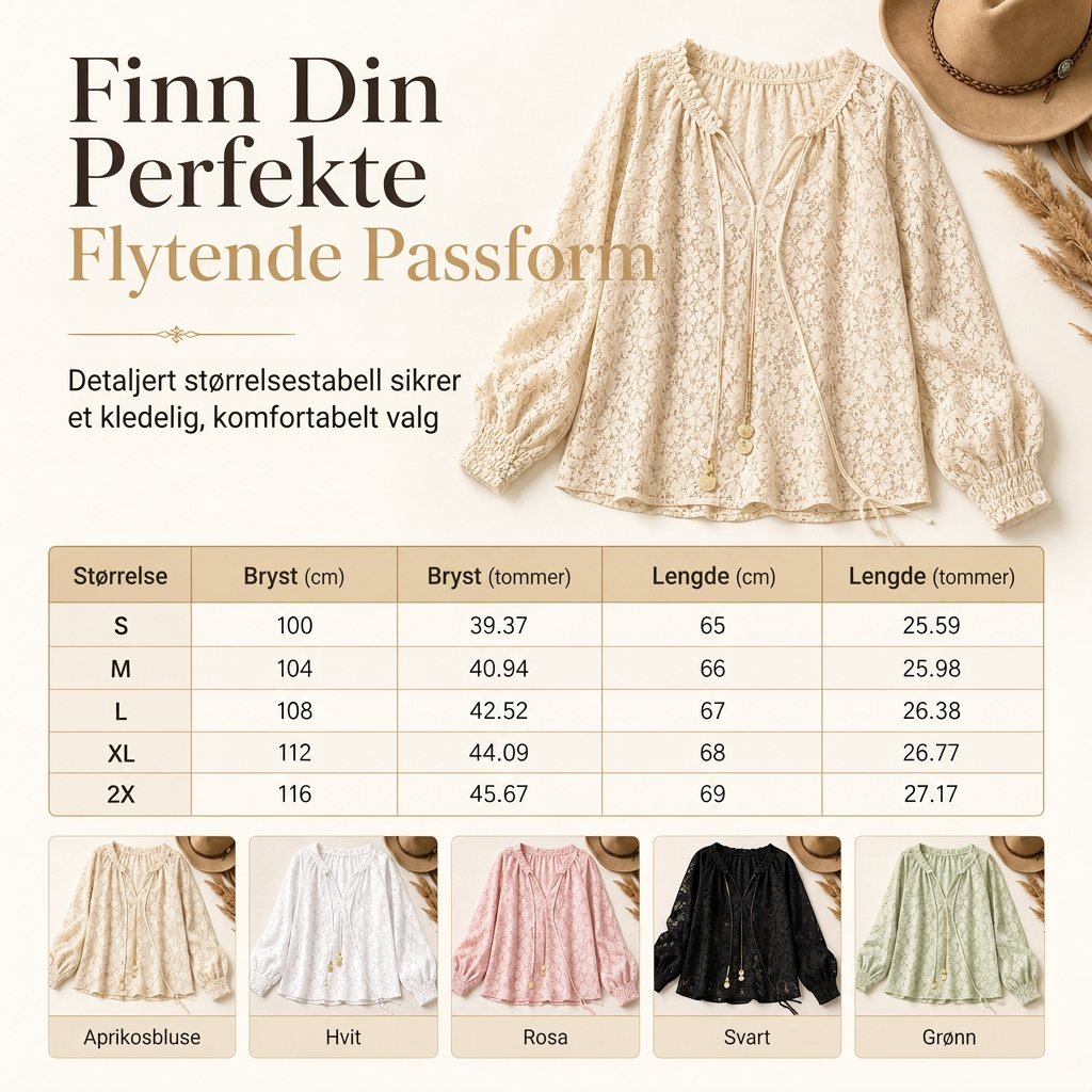 Blondebluse for dame – løs passform med lange ermer-7
