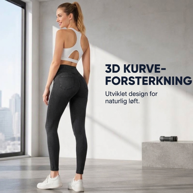 Høytaljede slanke jeans for kvinner-2