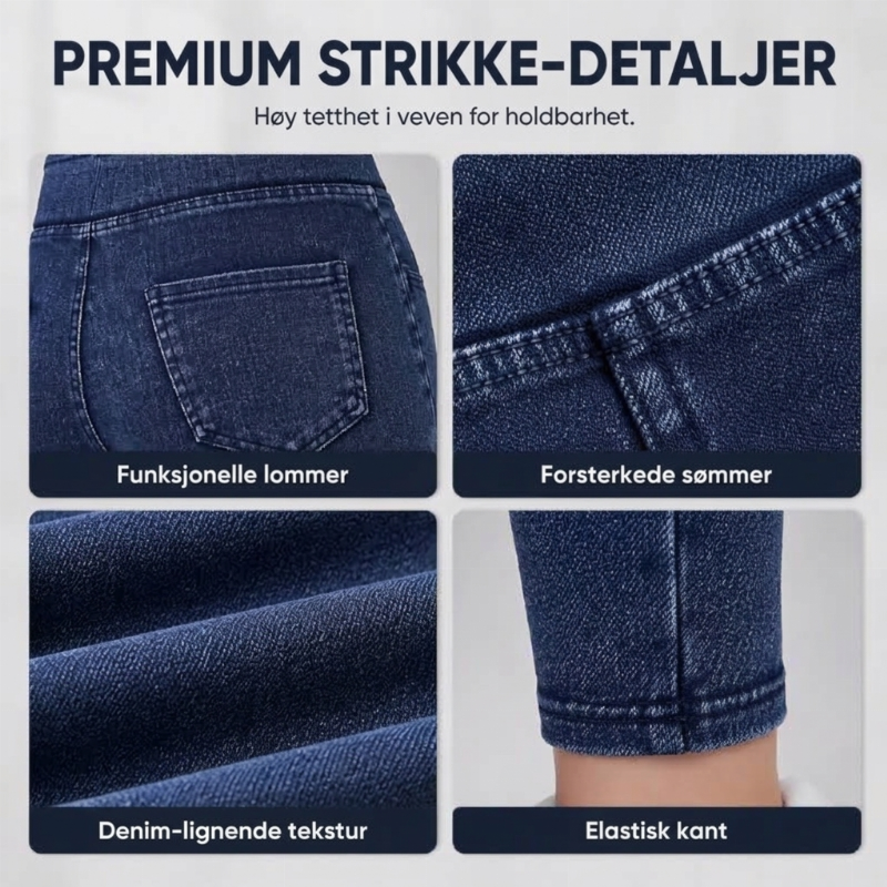 Høytaljede slanke jeans for kvinner-3