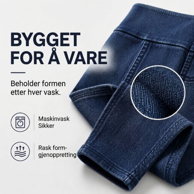 Høytaljede slanke jeans for kvinner-6
