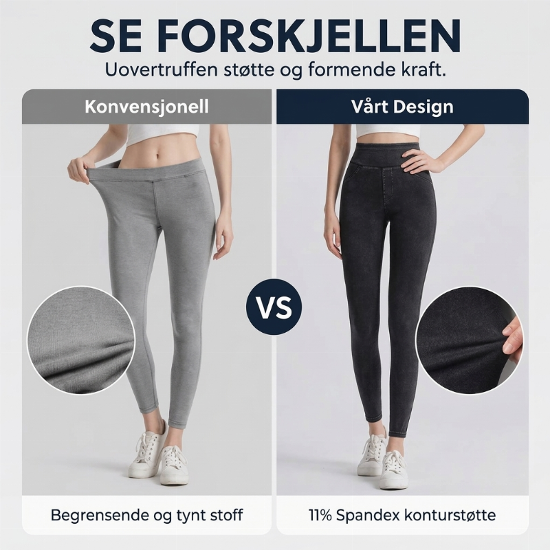 Høytaljede slanke jeans for kvinner-7