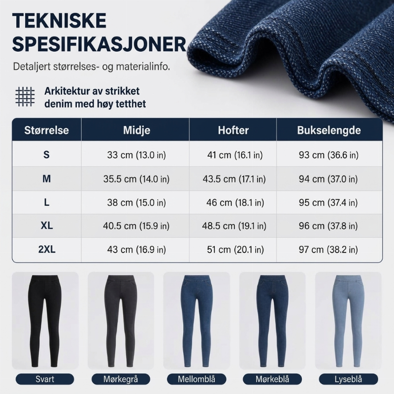 Høytaljede slanke jeans for kvinner-8