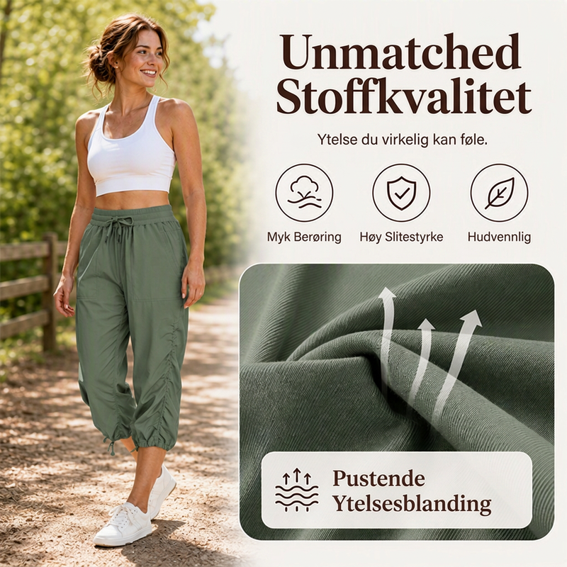 Lette hurtigtørkende capribukser for kvinner-3