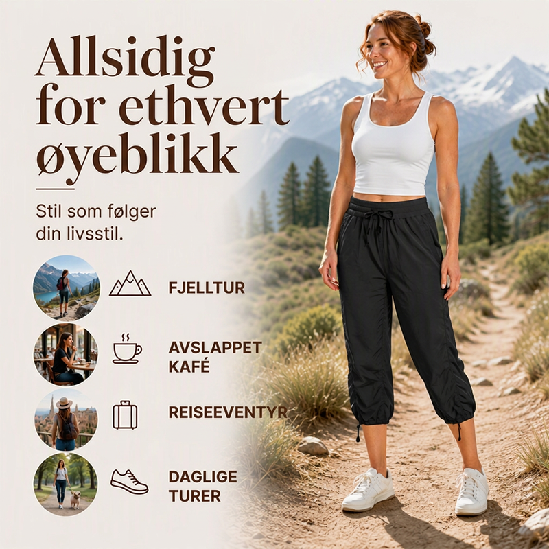Lette hurtigtørkende capribukser for kvinner-4