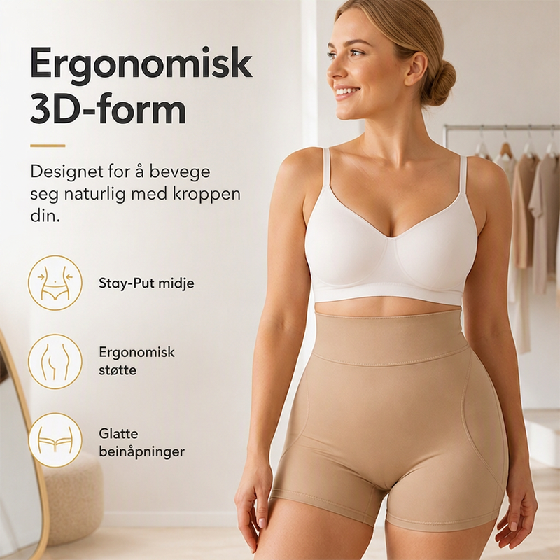 Damehøytaljede, mageholdende, polstrede shapewear-shorts-3