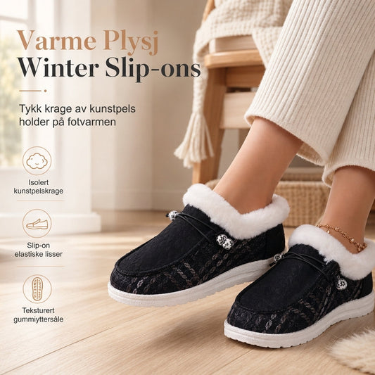 Varme plysj-bomullssko for kvinner